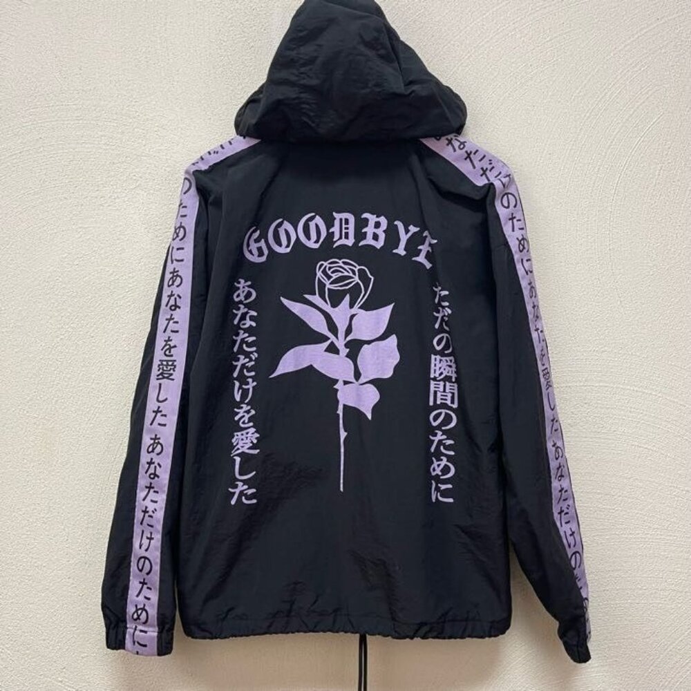 Samii Ryan Goodbye Japan Black & Lavender Windbreaker Jacket Hoodie Medium